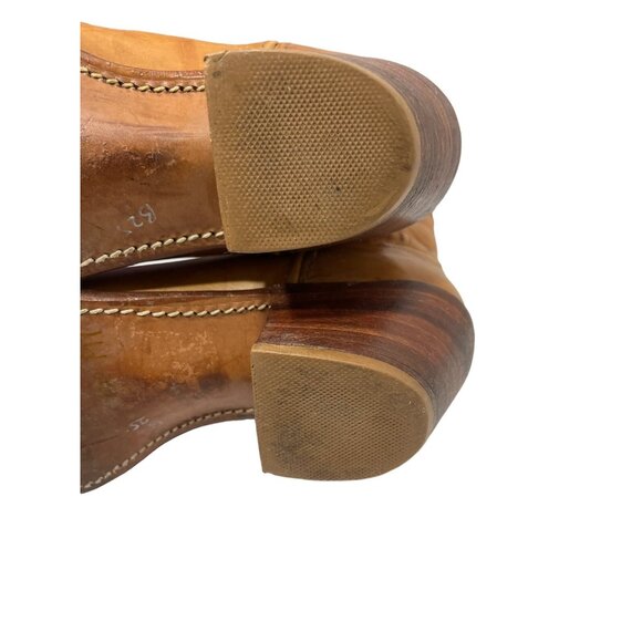Vintage 1970s Dingo Leather Cowboy Western Boots Tan Embroidered Mens 10 E Wide - Picture 12 of 14